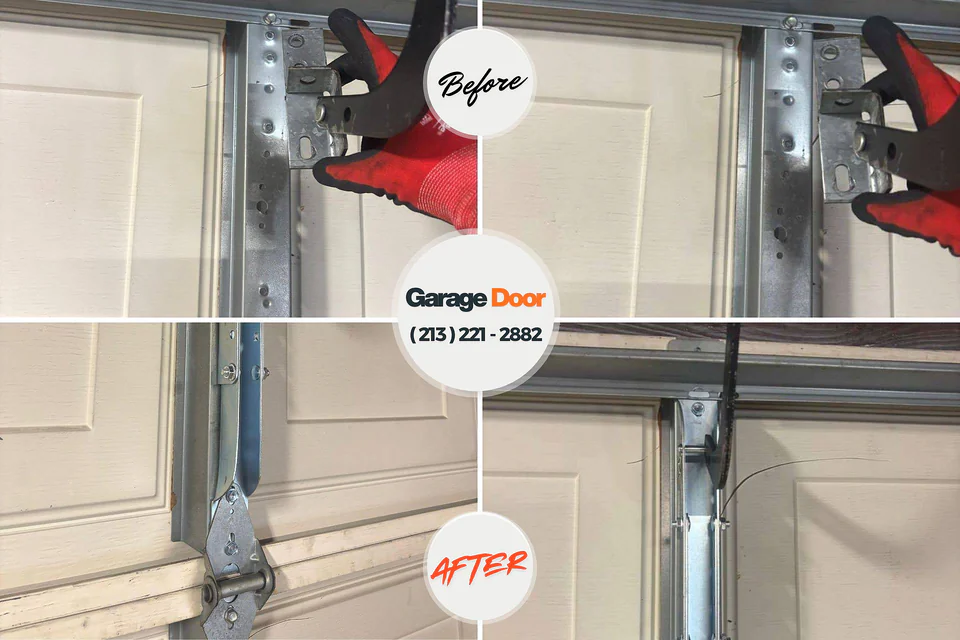 Before and after: garage door repair Gower, MO
